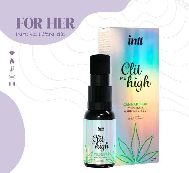 Кліторальні краплі з ефектом, що звужує і зігріває Intt Clit me High Cannabis, 15 мл
