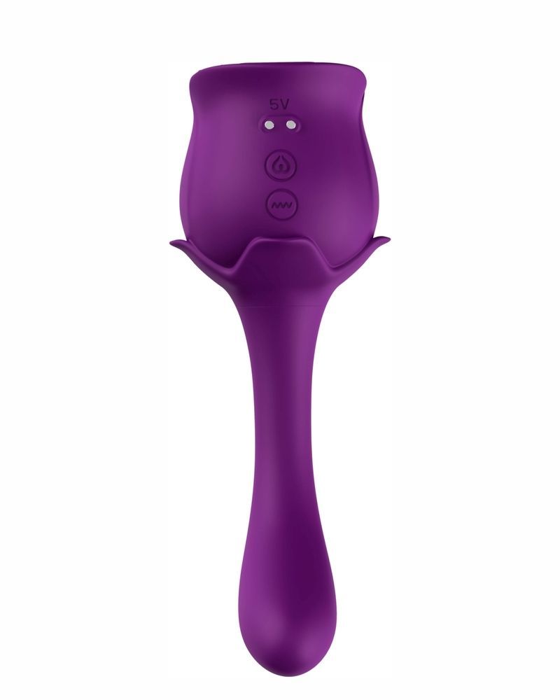 Подвійний вібратор з вакуумною стимуляцією Stymulator- ROSE S-E05 purple