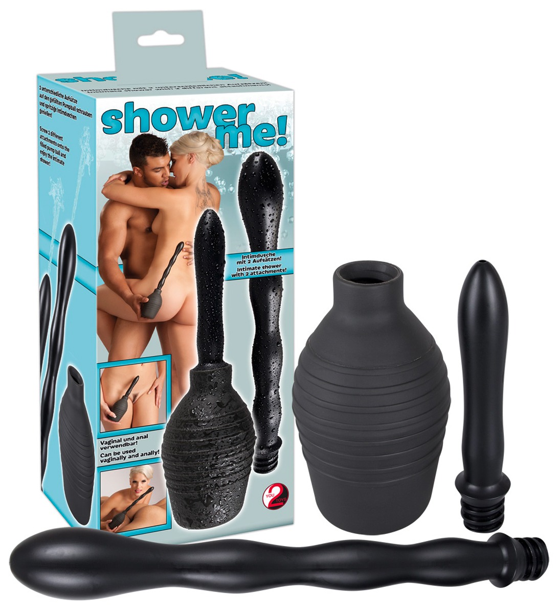 Анальний душ You2Toys Shower Me, 2 насадки, чорний