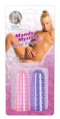 Рельефные насадки на пальцы с шипами и ребрышками Mandy Mystery разноцветные