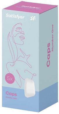 Набір змінних насадок на вакуумний стимулятор Satisfyer Caps Number One білий, 5 шт.