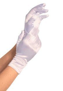 Перчатки сатиновые Leg Avenue Satin Wrist белые, One Size