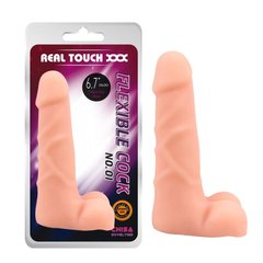 Фалоімітатор з хребтом 17 см / 4,5 см Chisa - Dildo Real Touch XXX 6.7" Flexible Cock