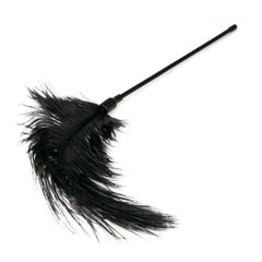 Тиклер, страусиное перо, на ручке, черное, 55 см