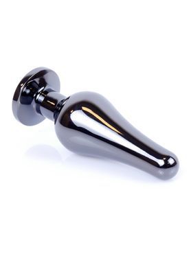 Анальна пробка з нержавіючої сталі з каменем Plug-Jewellery Dark Silver BUTT PLUG-Pink