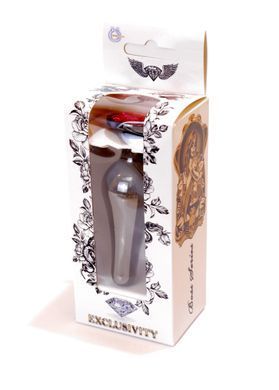 Анальна пробка з нержавіючої сталі з каменем Plug-Jewellery Dark Silver BUTT PLUG-Pink