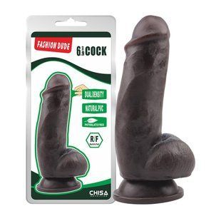 Фаллоимитатор&nbsp;Chisa&nbsp;Fashion&nbsp;Dude&nbsp;6.9&nbsp;Cock с мошонкой на присоске, коричневый