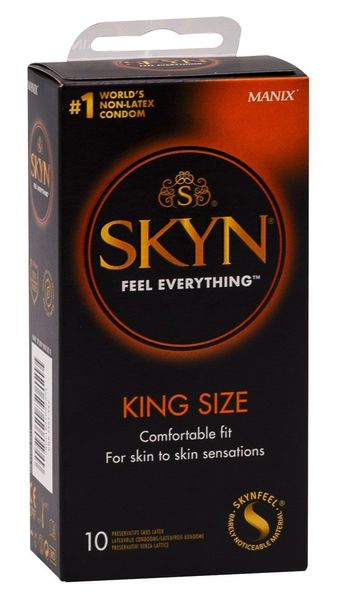 Презервативи без латексу великого розміру Manix SKYN King Size, упаковка (ціна за пачку, 10 шт)
