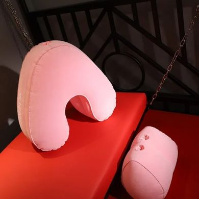 Набор надувных подушек для секса с отверстиями для секс-игрушек Sevanda Sit & Ride, розовые, 2 шт.