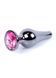 Анальна пробка з нержавіючої сталі з каменем Plug-Jewellery Dark Silver BUTT PLUG-Pink