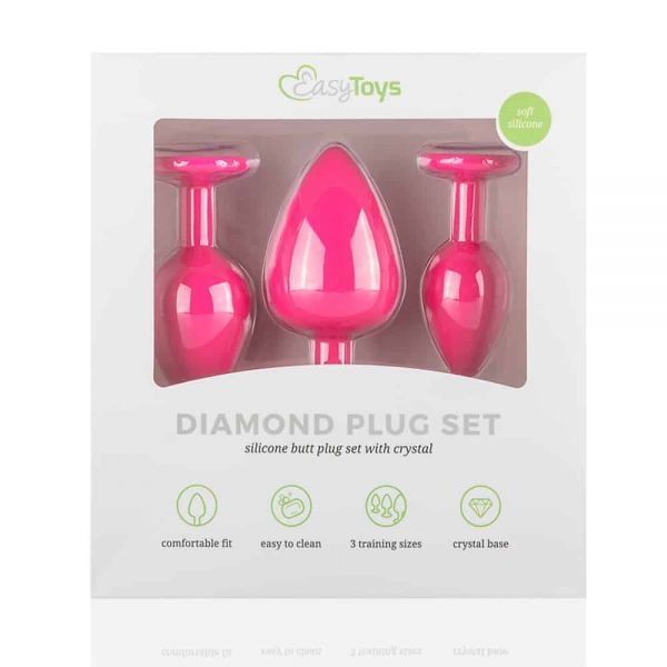 Набор анальных пробок Anal Diamond plug, Pink