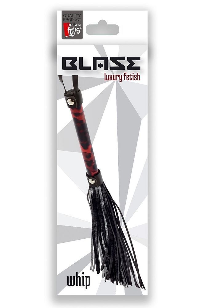 Флоггер с петлей Dream toys Blaze Luxury Fetish для БДСМ практик, черный с красным