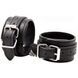 Наручники из экокожи DS Fetish Wrist Restraints черные с серебристой фурнитурой