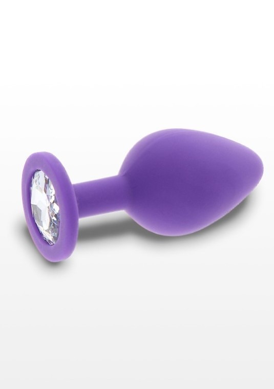 Анальна пробка із прозорим кристалом Toy Joy Diamond Booty Jewel фіолетовий, Medium