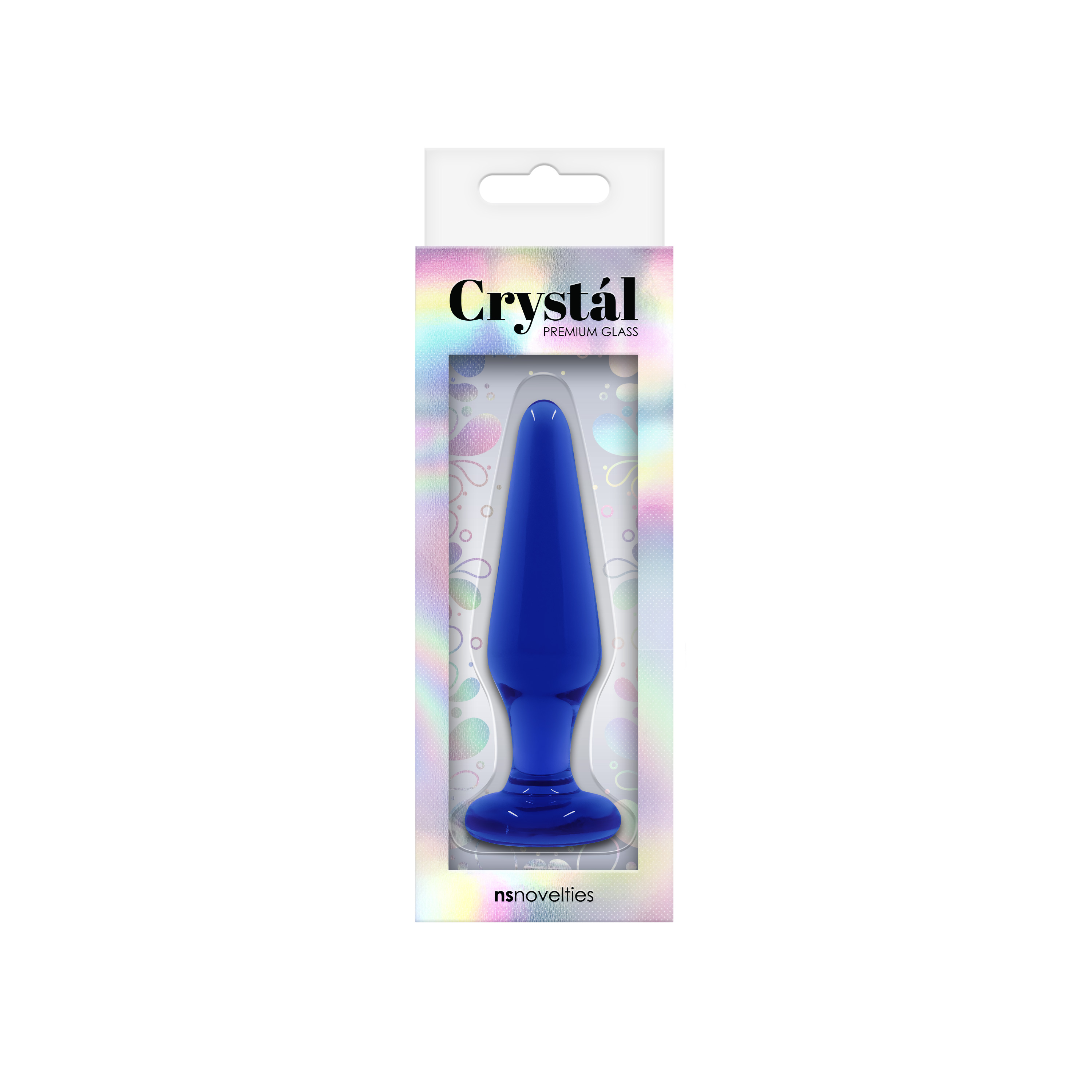 Стеклянная анальная пробка CRYSTAL TAPERED GLASS PLUG MEDIUM BLUE