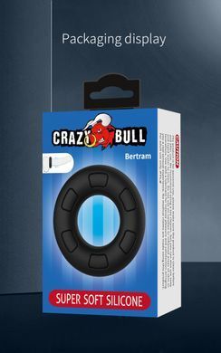 Ерекційне кільце Crazy Bull Bertram, чорне, 6,6 х 1,8 см