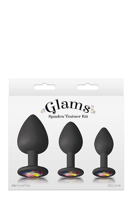 Набор анальных пробок силикон NS Novelties GLAMS SPADES TRAINER KIT BLACK