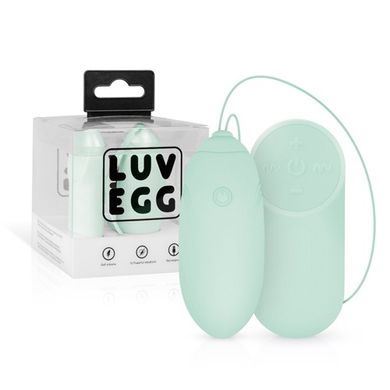 Виброяйцо с дистанционным пультом Luv Egg, силиконовое, зеленое, 6.5 х 3.5 см