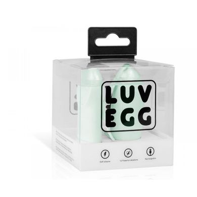 Виброяйцо с дистанционным пультом Luv Egg, силиконовое, зеленое, 6.5 х 3.5 см