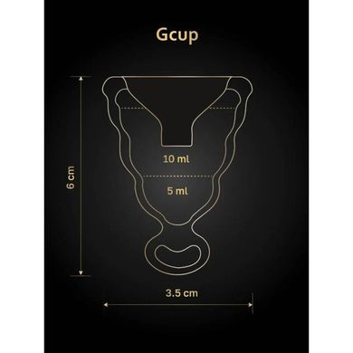Менструальна чаша Gcup Gvibe, S, чорна, 6 х 3.5 см