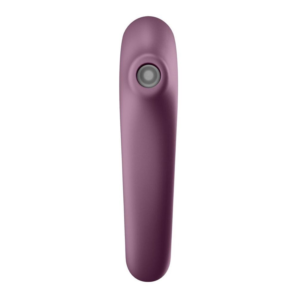 Вакуумный клиторальный стимулятор с вибрацией Satisfyer Dual Kiss, марсаловый