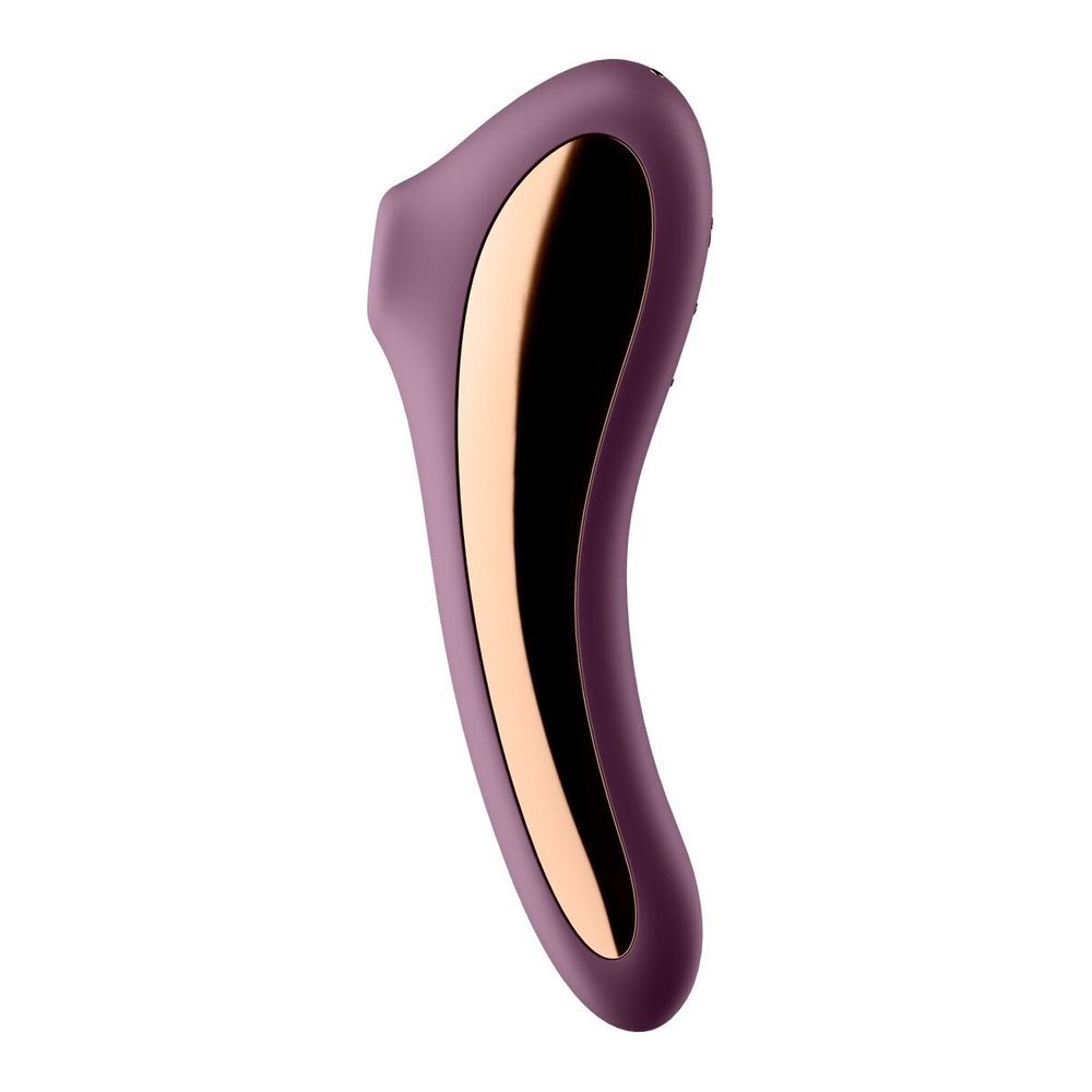 Вакуумный клиторальный стимулятор с вибрацией Satisfyer Dual Kiss, марсаловый
