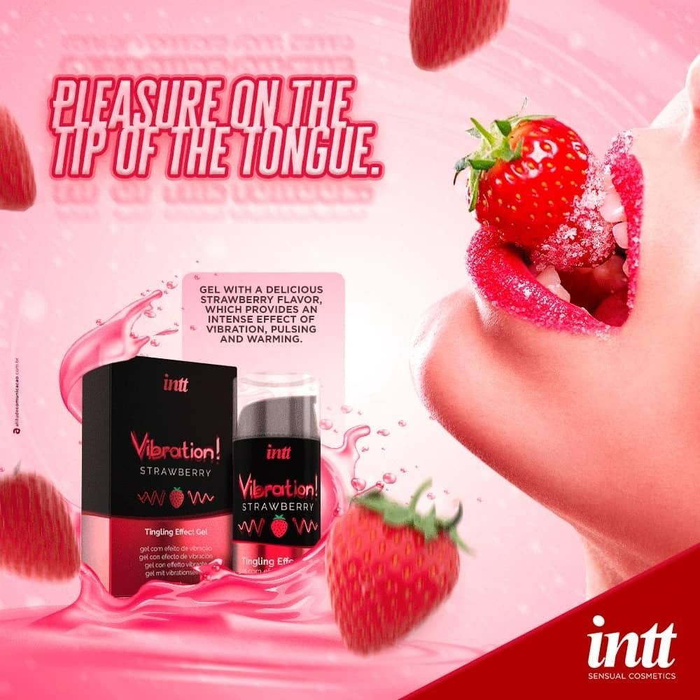 Жидкий вибратор Intt Vibration Strawberry 15 мл