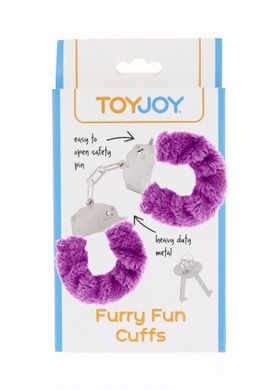 Наручники с мехом Toy Joy фиолетовые