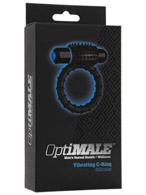 Вибро-эрекционное рельефное кольцо Doc Johnson OptiMALE черное