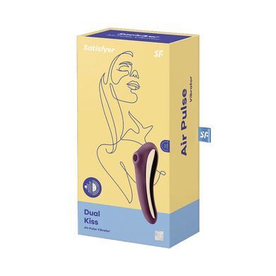 Вакуумний кліторальний стимулятор із вібрацією Satisfyer Dual Kiss, марсаловий