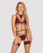 Комплект мереживний з поясом для панчох Obsessive Sugestina 3-pcs set S/M