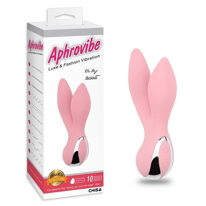 Вібратор з 2 відростками, ніжно-рожевий, Chisa Aphrovibe Oh My Rabbit