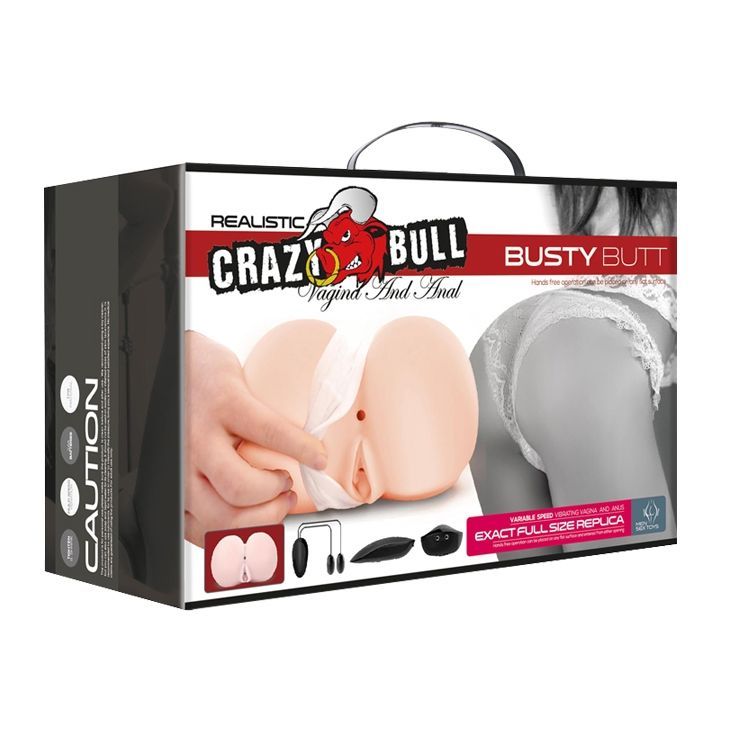 Мастурбатор реалистичный вагина и анус CRAZY BULL с вибрацией, 16,6 &times; 15 &times; 10,3 см