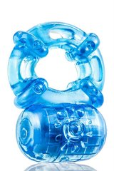 Кольцо эрекционное с вибрацией Stay Hard, синее, 3.8 см