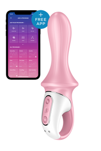 Надувной анальный смарт вибратор SATISFYER AIR PUMP BOOTY 5 CONNECT APP RED