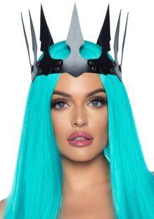 Корона с острыми зубцами Leg Avenu Faux leather spiked crown O/S