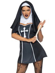 Костюм черниці Leg Avenue, XS, Naughty Nun 2 предмети, чорний