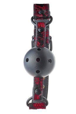 Кляп чорний Dream Toys Blaze Deluxe з червоним візерунком у вигляді вишивки