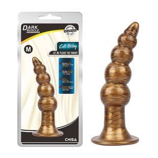 Анальна&nbsp;пробка&nbsp;ялинка&nbsp;Chisa Dark&nbsp;Muscle Cdt&nbsp;Bisley&nbsp;Gold на присосці