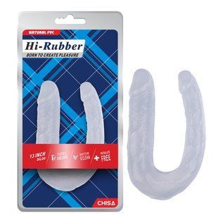 Фалоімітатор&nbsp;подвійний&nbsp;Chisa Hi-Rubber 13&nbsp;Inch&nbsp;Dildo, прозорий