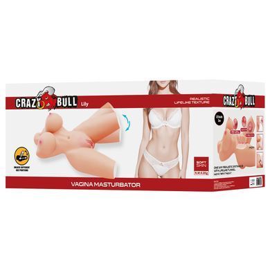 Мастурбатор-торс CRAZY BULL Lily, вагіна, реалістичний, 41 &times; 20 см