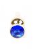 Анальна пробка з нержавіючої сталі з каменем Plug-Jewellery Gold BUTT PLUG-Dark Blue