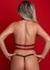 Портупея Taboom Bondage in Luxury із золотистою фурнітурою, бордова, L-XL