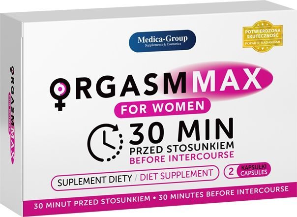 Таблетки ORGASM MAX оргазм та лібідо жінок, (ціна за упаковку, 2 капсули)