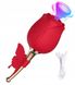 Вакуумний кліторний стимулятор з вібрацією у вигляді троянди Rose Flirting, червоний