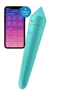 Мощная вибропуля с функцией управления с смартфона Satisfyer Ultra Power Bullet 8, бирюзовый