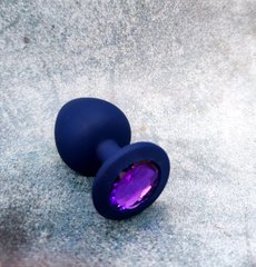 Анальна пробка с фиолетовым камнем Loveshop 9.4 см* 4.3 см