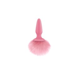 Анальная пробка с мягким пушистым хвостом кролика розовая BUNNY TAILS PINK