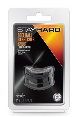 Эрекционная насадка Stay Hard Beef Ball Stretcher Snug черная, 3.8 см