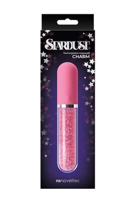 Стеклянный вибратор с кристаллами NS Novelties Stardust Charm розовый